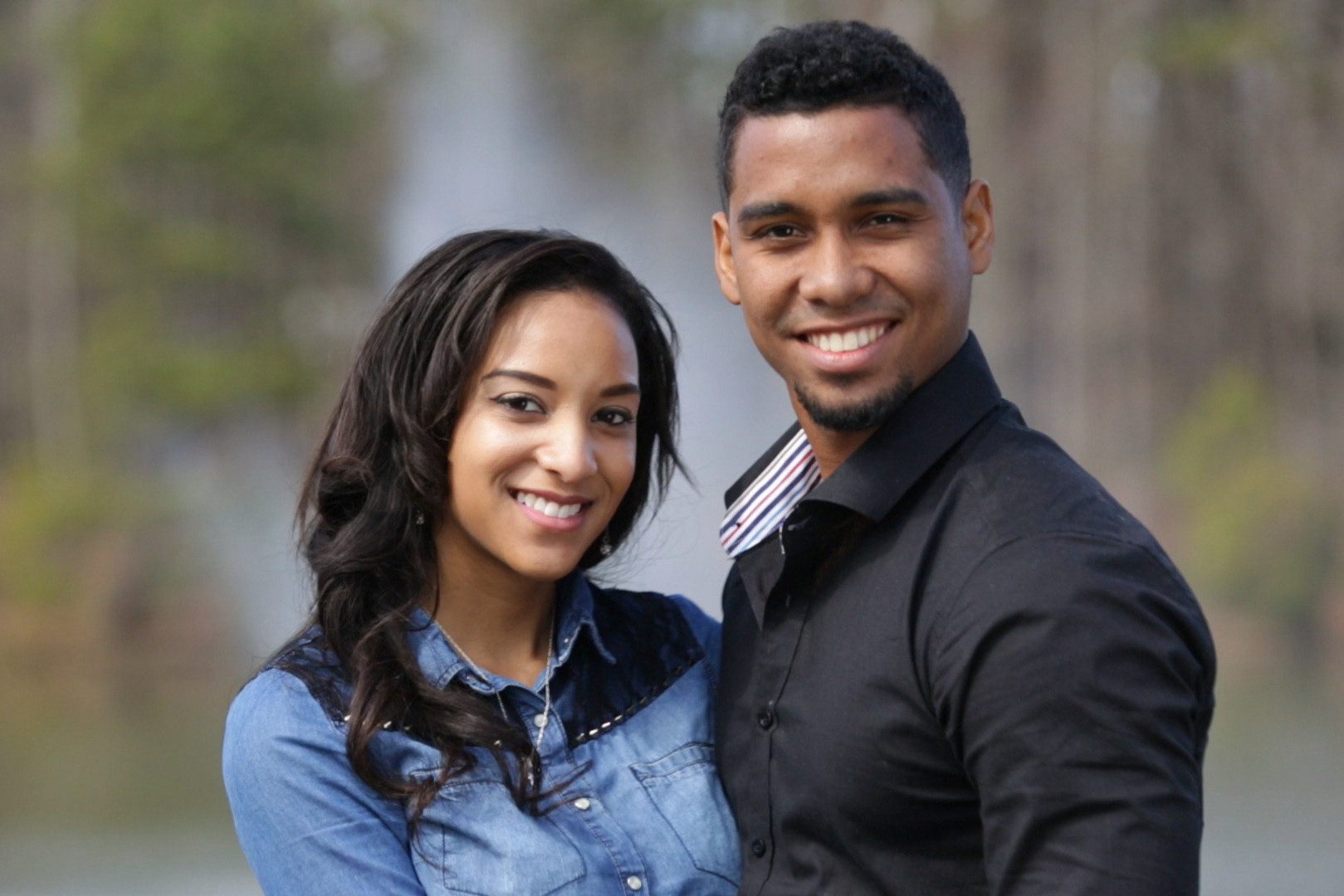 Portrait of Chantel and Pedro in traditional attire